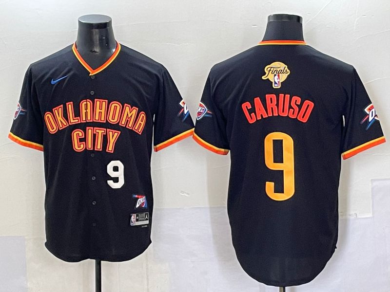 Men 2025 Oklahoma City Thunder #9 Caruso Black Nike Joint Name NBA Jersey style 23->ncaa teams->NCAA Jersey